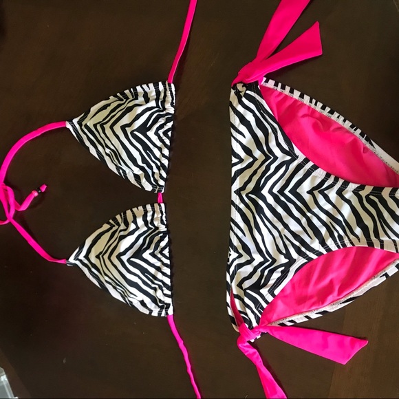 Melissa Other - Y2k zebra and neon bikini set